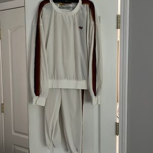 Aviator Nation cream velour sweatsuit set